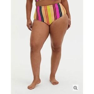 NWT Torrid High Rise Waist Color Stripe High Waist Swim Bottom Size: 4X (26)